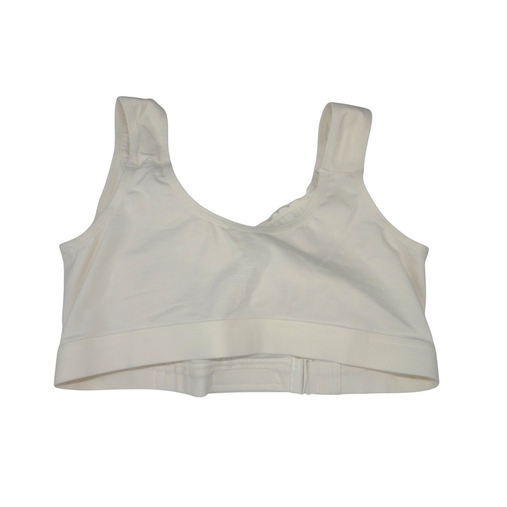 Womens Cream Floral Lace Crossover Wireless Comfort Bra Bralette Size Large